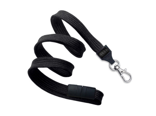 Lanyard 10mm with safety lock and snap swivel hook
