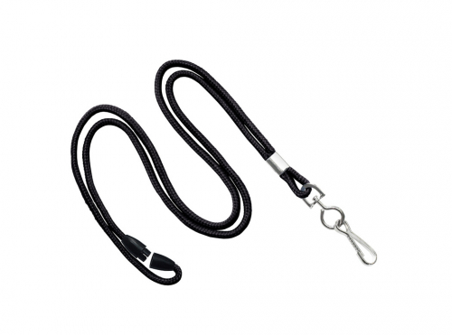 Lanyard 3mm round weave with safety lock metal swivel hook