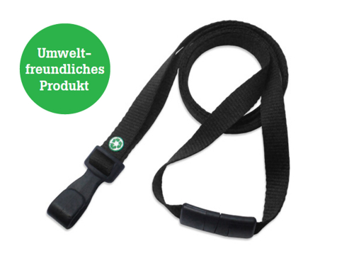 Recycled PET Lanyard 10mm with safety lockRecycled PET Lanyard 10mm with safety lock and no-twist hook