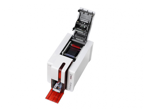 Evolis Primacy Duplex Red ID Card Printer open top