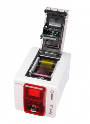 Evolis Zenius Expert Red ID Card Printer open