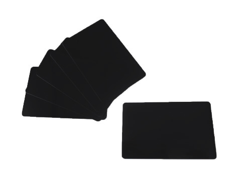 PVC plastic cards black matted through 0.5 mm