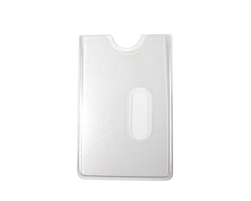 Single badge holder for wallet horizontal