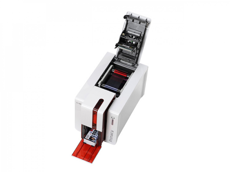 Evolis Primacy Duplex Red ID Card Printer open top