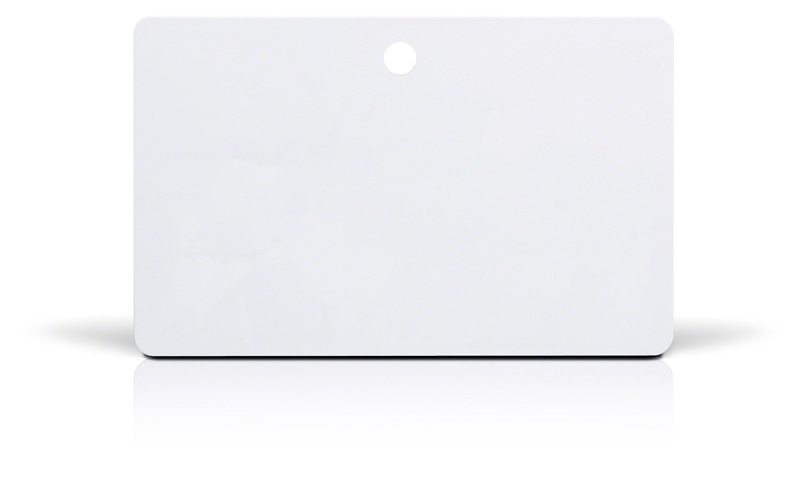 PVC Plastikkarten blanko Rundloch horizontal 0,76 mm