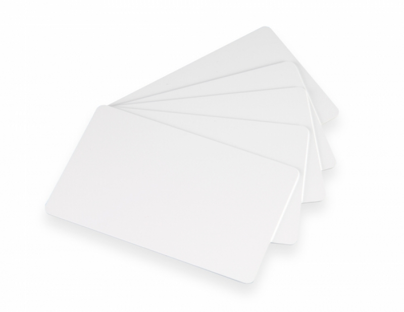 PVC Plastikkarten CR-79 blanko Weiß mit Kleberücken 0,25 mm