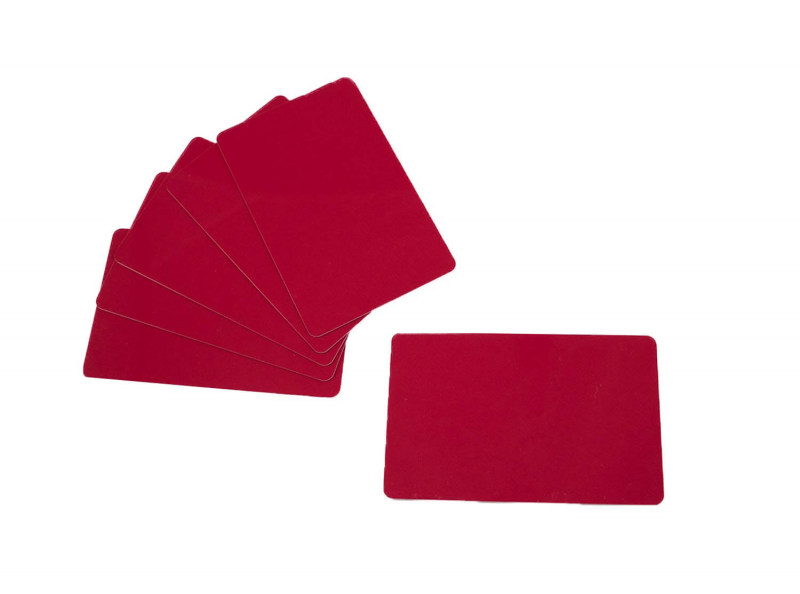 PVC Plastic Cards Blank Red 0.76 mm