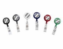 Badge Reel with Belt Clip and Chrome Sticker