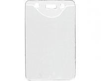 Vinyl badge holder vertical clear with structure 86 x 58 mm