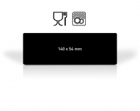 PVC Plastikkarten lang beidseitig Schwarz matt 0,5 mm 140x54 mm Icons